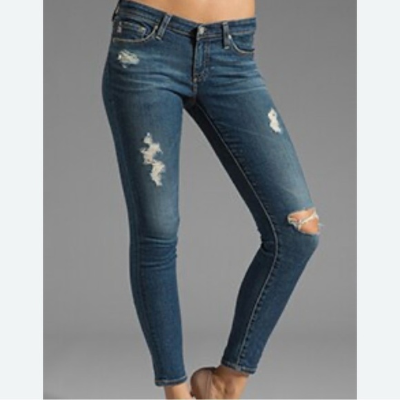 Ag The Super Skinny Legging Ankle Jeans in 7 Years Break Me Down Wash Size 27 - Picture 1 of 9